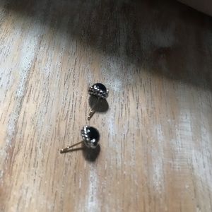 David Yurman petite chatelaine cabuchon Black Onyx Earrings